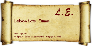 Lebovics Emma névjegykártya